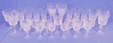 Large collection of white glazed dinnerware, a pair of Edinburgh crystal wine glasses and assorted