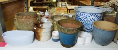 Group of assorted plant pots