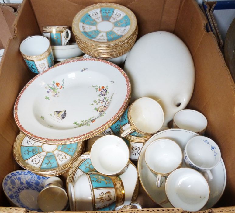 Five boxes of assorted china and metalwares (5 boxes)