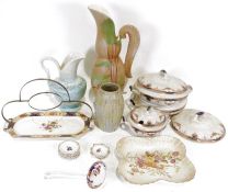 Assorted mid-20th century ceramics to include vases, posy mugs, small platters etc. (2 boxes)