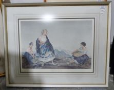 After William Russell Flint Colour print  "Basket of Peaches" (42 x 58.5cm) two further William