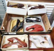 Seven pairs of various vintage ladies shoes, some in original boxes
