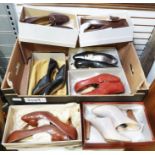 Seven pairs of various vintage ladies shoes, some in original boxes