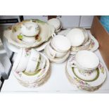 Vintage enamel breadbin labelled 'Bread', a Royal Cauldon part tea service and some other bits of