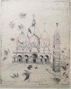 Limited edition etching indistinctly signed within plate and in pencil in margin, a further