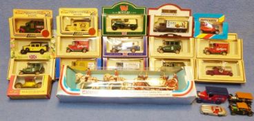 Numerous models of cars to include a Matchbox Ford Model A, a Matchbox 1913 Cadillac, various