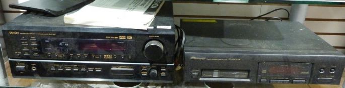Denon AV surround receiver, model no.AVR-1802 and a Pioneer PD-M406 multi compact disc player (2)