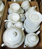 Denby part dinner service decorated with floral sprays on white ground (2 boxes)