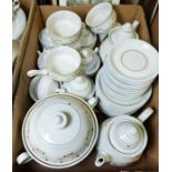 Denby part dinner service decorated with floral sprays on white ground (2 boxes)