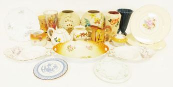 Quantity of assorted ceramics to include Hammersley, various ribbon plates (lacking ribbons), vases,