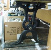 Vintage railway style bench with cast iron supports