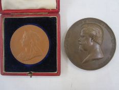 Box Containing Commemorative Medals, including Queen Victoria Diamond Jubilee in bronze and original