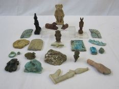 Quantity miscellaneous Egyptian amulets in stone, faience and pottery (believed to be tourist
