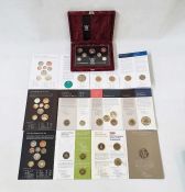 Royal Mint Proof Set, 25th Anniversary of Decimal Currency in Britain. Silver coins from £1 down