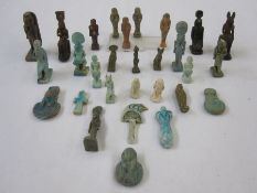 Quantity of Egyptian amulets to include faience figures, stone and others (believed to be tourist