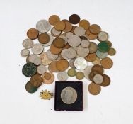 Bag of Coins containing some Silver, together with 1951 Festival of Britain five shilling coin in