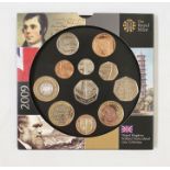 Brilliant Uncirculated Coin Set 2009 including the 50p Kew Gardens