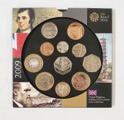 Brilliant Uncirculated Coin Set 2009 including the 50p Kew Gardens