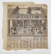 Engraving  The Oxford Almanac for the Year of our Lord 1742, 50cm x 45cm (damaged)