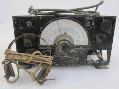 WWII R1155 Royal Air Force radio receiver with headphones.  The receiver was used on Wellington,