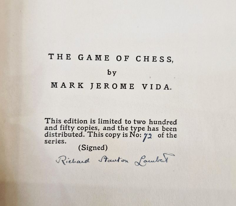 The Game of Chess, done into English from the Latin of M Vida and printed by Richard Stanton Lambert - Image 4 of 6