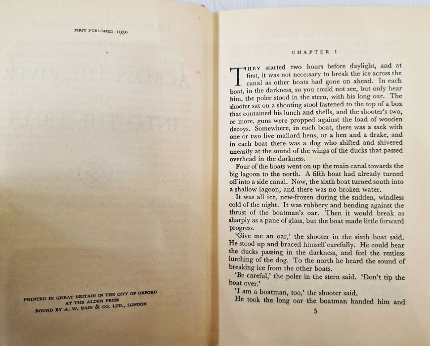 Hemingway, Ernest  "The Old Man and the Sea", Jonathan Cape 1952, blue cloth with a red blindstamped - Image 7 of 12