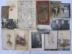 Quantity vintage photographs, mainly portrait, Ordnance Survey map Reading and Newbury and Felsted