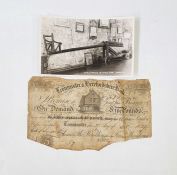 Leominster & Herefordshire Bank, Five pounds, 27 October 1827, no 630.  For James Thomas Woodhouse &