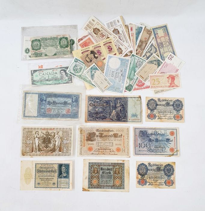 Various English and World Bank Notes in various states, to include, Fforde One Pound Notes prefix