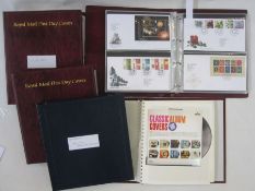 GB: QEII Decimal  defin., commem. on FDC in 3 albums (160+) and mint on page in 2 albums, FV c£950.