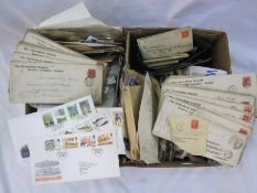 Box of many first day covers and stamps. Mostly GB