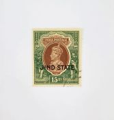 India: Jind Convention State used, KGVI 15R brown & green 1937-1938 issue, SG 125, cat £2,000