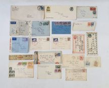 GB World: Old stamp album box full of some 70+ covers and PCs mostly from 1930s-1950s including