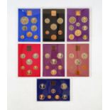 Royal Mint Proof Sets, the Coinage of Great Britain, from 1970, 1971, 1977 & 1979-1982 (7)