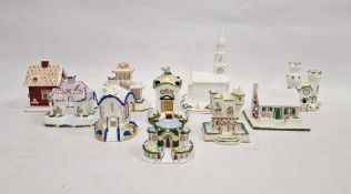 10 Coalport pastille burner buildings including the American Church, Dove Cote, Red House, Country