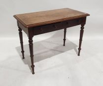 Early 20th century oak two-drawer side table, the rectangular top with moulded edge and rounded