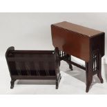 Late Victorian Sutherland table and a magazine rack (2)