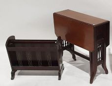 Late Victorian Sutherland table and a magazine rack (2)