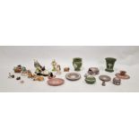 Quantity Wedgwood green, purple and pink jasperware, Royal Albert Beatrix Potter figures including
