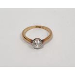 18ct gold and solitaire diamond ring, the stone approx. 0.4ct