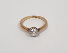 18ct gold and solitaire diamond ring, the stone approx. 0.4ct