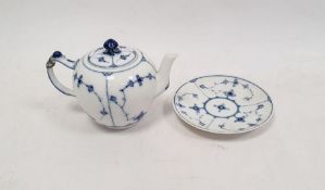 Royal Copenhagen half lace pattern teapot and a similarly decorated saucer by Bing and Grondahl (2)