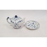 Royal Copenhagen half lace pattern teapot and a similarly decorated saucer by Bing and Grondahl (2)