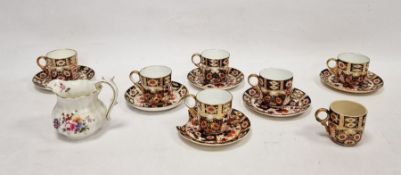 Seven Aynsley Royal Crown Derby imari china coffee cans and six saucers (one damaged) and Crown