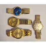 Gentleman's Rotary gold-plated wristwatch with silver dial, sweep second hand and calendar aperture,