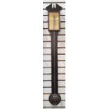 Mercury stick barometer in mahogany case, label verso 'Workshop Wales, Fishguard A/171', 94cm