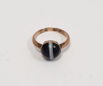 9ct gold and banded onyx ring