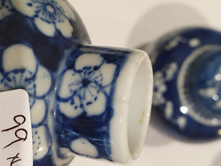 Three various 19th century Chinese porcelain inverse baluster vases and covers, underglaze blue - Image 18 of 20