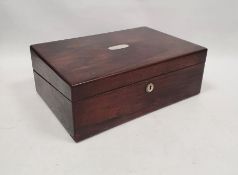 19th century rosewood writing slope, 12.5cm x 35cm x 24cm