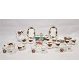 Set of six Royal Worcester china coffee cans and saucers, floral decorated, a Royal Albert 'Old